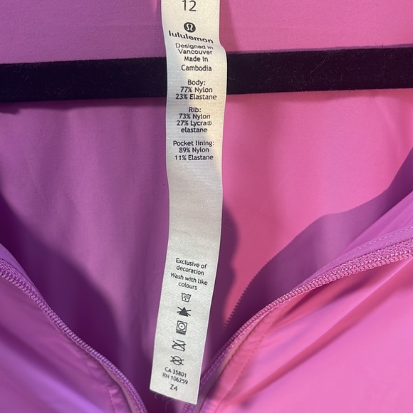 Lululemon Sleek Performance 1/2 Zip Hoodie pink womens size 12 - Picture 3 of 4